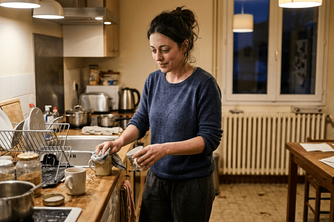 femme épuisée qui continue de tout gérer sans pouvoir s'arrêter